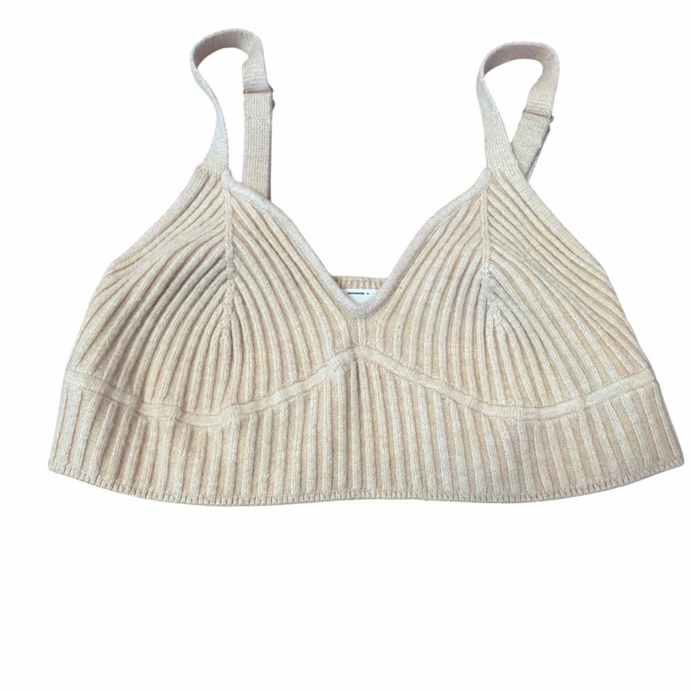 Wild Fable Knit ribbed bralette Womens XSmall beige